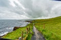 Spectacular landscape of the coastal route walk from Doolin to the Cliffs of Moher Royalty Free Stock Photo