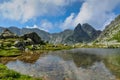 A spectacular landscape of a lake in Retezat Mountains, Romania