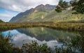 The spectacular landscape of Mirror lakes, the small lakes on the roadside provide outstanding reflective views of the Earl Mounta Royalty Free Stock Photo