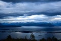 Spectacular landscape - the Molde Panorama view over the norwegian fjord, mountains and islands Royalty Free Stock Photo