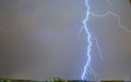 Spectacular lightning in the sky. Thunderstorm with great electricity. Spain