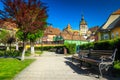 Spectacular medieval city center with ornamental park, Sighisoara, Transylvania, Romania