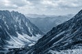 Spectacular mountain scenery, rocky mountains in Slovakia, classic blue monochrome toning Royalty Free Stock Photo