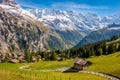 Spectacular mountain views between Murren and Allmendhubel Berner Oberland, Switzerland Royalty Free Stock Photo