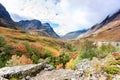 Spectacular mountains with valleys in fall season at Glencoe, Sc Royalty Free Stock Photo