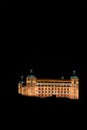 Spectacular night view of Toledo Alcazar with text space