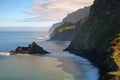 The spectacular North coast from Ponta Delgada to Sao Jorge, viewed from the viewpoint Miradouro Sao Cristovao Royalty Free Stock Photo