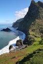 The spectacular North coast from Ponta Delgada to Sao Jorge, viewed from the viewpoint Miradouro Sao Cristovao Royalty Free Stock Photo