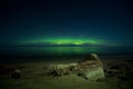 Northern Lights Lake Superior Beach Rocks Large Royalty Free Stock Photo