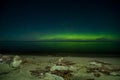 Northern Lights Lake Superior Beach Rocks Royalty Free Stock Photo