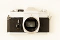 SPECTACULAR OLD REFLEX CAMERA ON A WHITE BACKGROUND WITH NEGATIVE SPACE Royalty Free Stock Photo