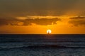 Spectacular orange tropical Hawaiian sunset Royalty Free Stock Photo