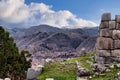 Spectacular overview of the city of Cusco from the Inca Archaeological Park of Sacsayhuaman in Cusco, Peru