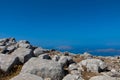 Spectacular panorama view on top of the Attavyros mountain.