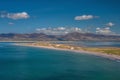 Aerial view of Rossbeigh Beach on a sunny day, Ireland