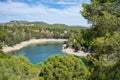 Spectacular panoramic views of the Guadalhorce reservoir, next to the Caminito del Rey in Malaga, Spain. Turquoise blue water and