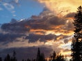 Spectacular peachy orange thunderstorm sunset Royalty Free Stock Photo