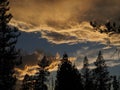 Spectacular peachy orange thunderstorm sunset Royalty Free Stock Photo