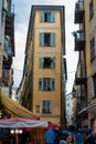 Orange building in the old quarter of Nice Royalty Free Stock Photo