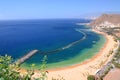 Spectacular picturesque gorgeous view on Teresitas beach on Tenerife island Royalty Free Stock Photo