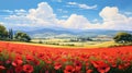 Spectacular Poppy Field Art Inspired By Makoto Shinkai And Jacek Yerka