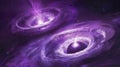 Spectacular Purple Cosmic Nebulae with Swirling Galaxies and Bright Starlight A Vibrant Illustration of Deep Space Phenomena