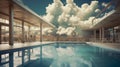 Spectacular Rainclouds Above an Outdoor Swimming Pool Paradise