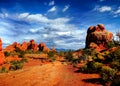 Red Rocks Arches National Park Trail, Utah Royalty Free Stock Photo