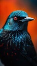 Spectacular Red-Winged Blackbird in Extreme Close-Up Macro Shot.