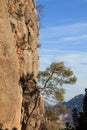 Spectacular rock climbing cliff wall in Geyikbayiri, Turkey Royalty Free Stock Photo