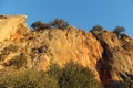 Spectacular rock climbing cliff wall Royalty Free Stock Photo