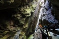 Spectacular rock colors of Tamina Gorge in Bad Ragaz Switzerland