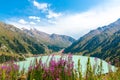 Spectacular scenic Big Almaty Lake ,Tien Shan Mountains in Almaty, Kazakhstan,Asia Royalty Free Stock Photo