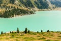 Spectacular scenic Big Almaty Lake ,Tien Shan Mountains in Almaty, Kazakhstan