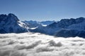 A sea of clouds in Austrian Alps Royalty Free Stock Photo