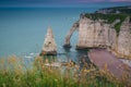 Spectacular seaside with famous high cliffs near Etretat, Normandy, France