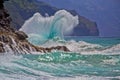 Spectacular Shoreline Wave Break in Hawaii Royalty Free Stock Photo