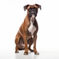 Spectacular Show Of Ages: Boxer Dog In Dark Crimson And Brown