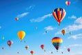 A Spectacular Sight, Colorful Hot Air Balloons Fill the Sky With Wonder and Beauty, Colorful hot air balloons floating in a