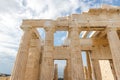 Spectacular sights of the ruins in ancient Greek Acropolis, old temple of parthenon and stone pillar columns Royalty Free Stock Photo
