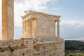 Spectacular sights of the ruins in ancient Greek Acropolis, old temple of parthenon and stone pillar columns Royalty Free Stock Photo