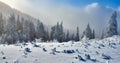 Spectacular ski slopes in the Carpathians,Poiana Brasov ski resort,Transylvania,Romania,Europe Royalty Free Stock Photo