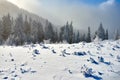 Spectacular ski slopes in the Carpathians,Poiana Brasov ski resort,Transylvania,Romania,Europe Royalty Free Stock Photo