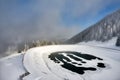 Spectacular ski slopes in the Carpathians,Poiana Brasov ski resort,Transylvania,Romania,Europe,Pine forest covered in snow on Royalty Free Stock Photo