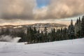 Spectacular ski slopes in the Carpathians,Poiana Brasov ski resort,Transylvania,Romania,Europe Royalty Free Stock Photo