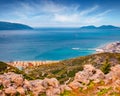 Spectacular spring cityscape of Vlore city from Kanines fortress.