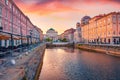 Spectacular summer sunrise in Trieste, Italy, Europe.