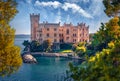 Spectacular summer view of Miramare Castle.