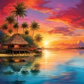 Spectacular Sunrise at Bora Bora