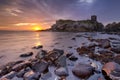 Spectacular sunrise at Kinbane Castle in Northern Ireland